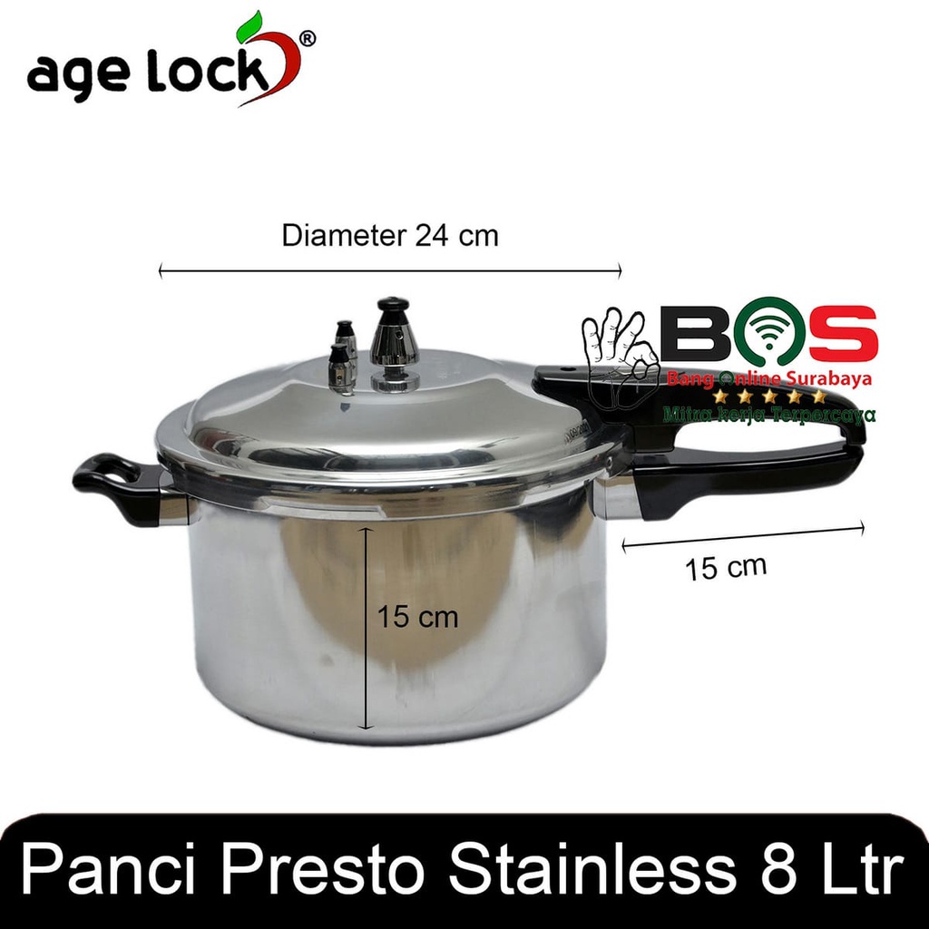 Panci Presto Age Lock Diameter 24 CM Presto 8 Liter Pressure Cooker