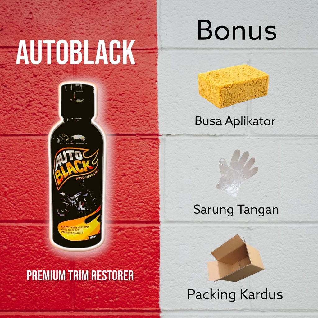 AUTOBLACK Penghitam Body Motor Mobil / Trim Restorer Back To Black Permanen 60ml