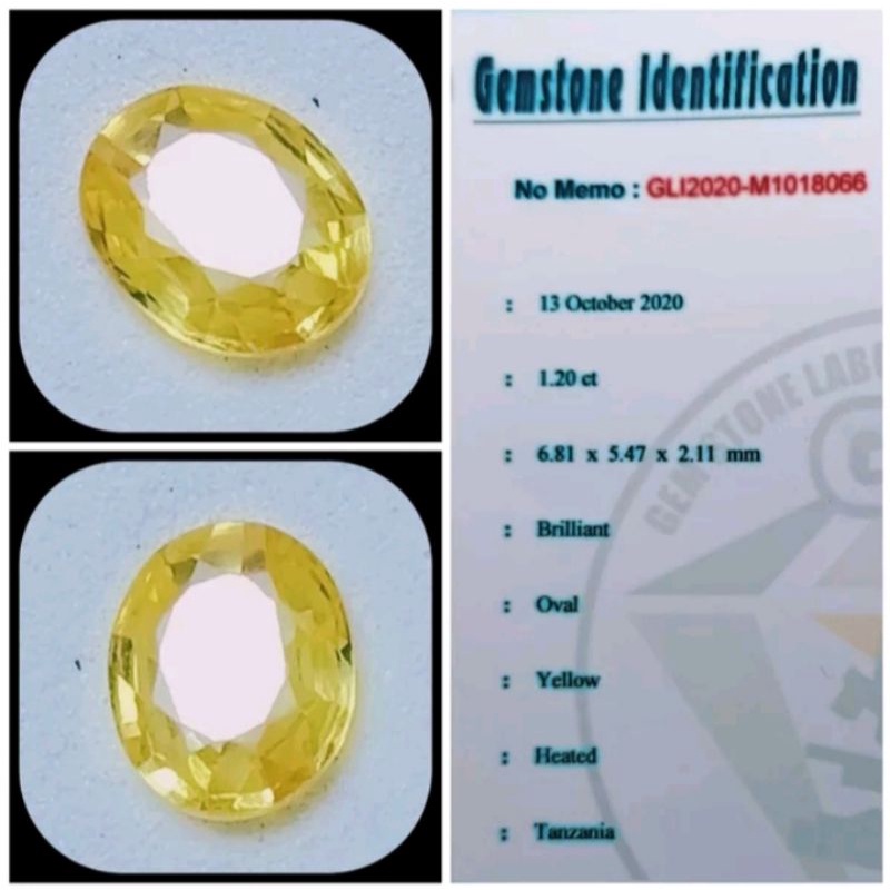 Natural Yellow sapphire Tanzania Heat only