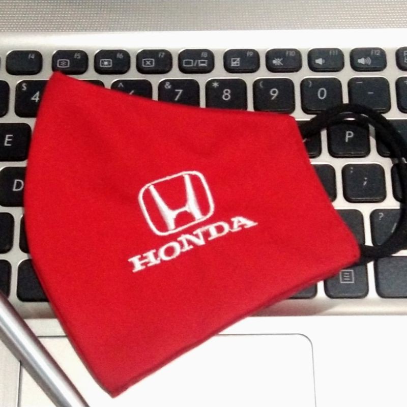 Masker HONDA 3 Lapis Logo Bordir