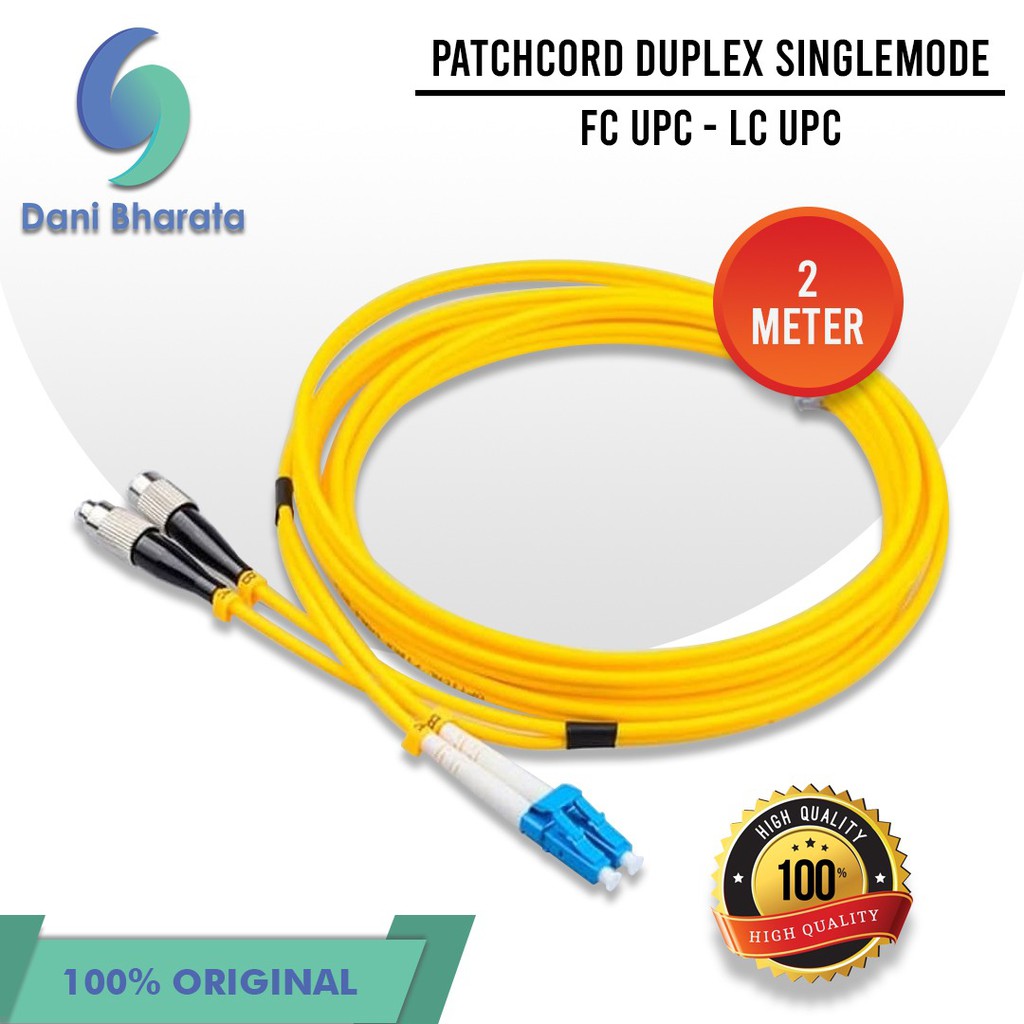 Patchcord Fiber Optik Duplex SingleMode FC to LC Panjang 2 Meter