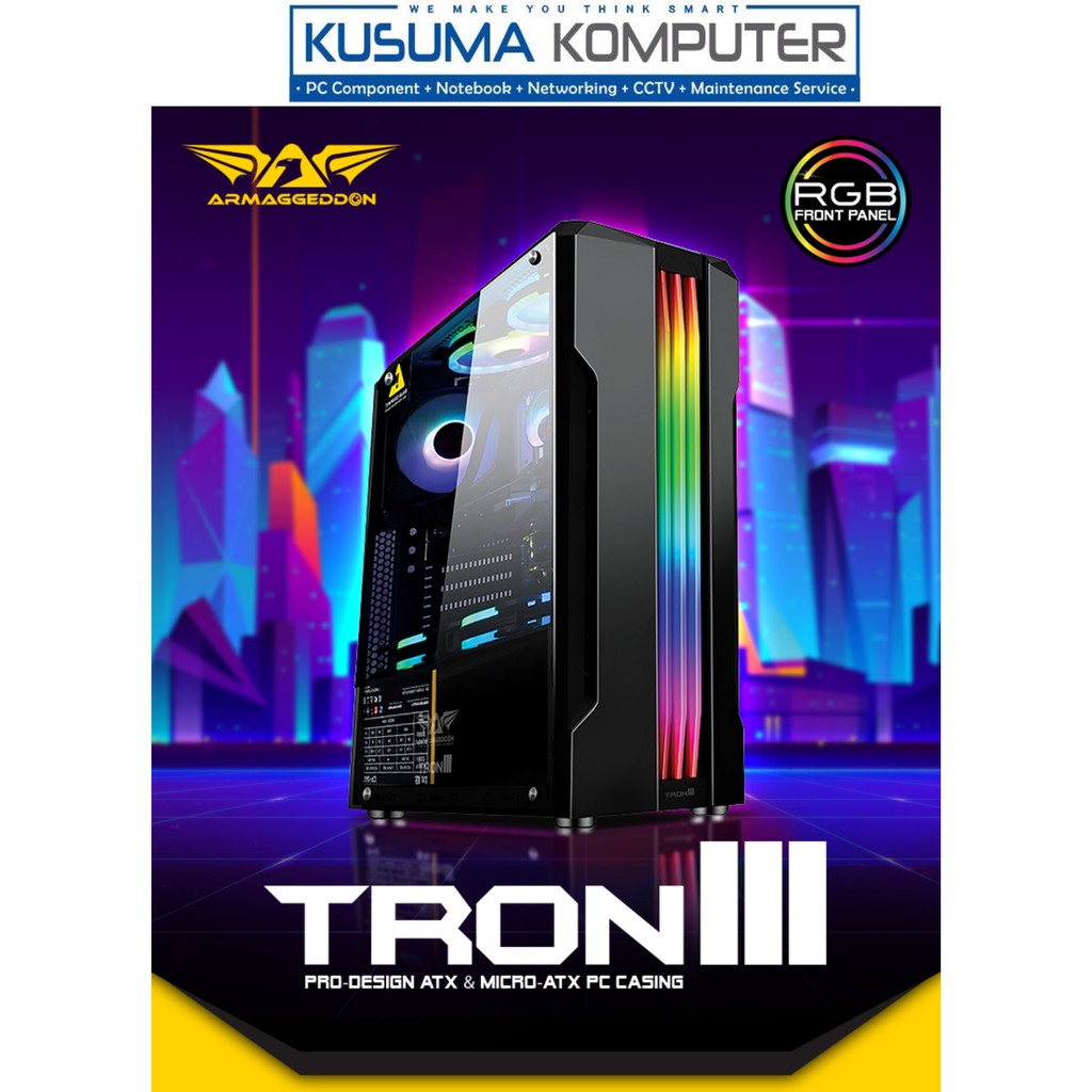 Armaggeddon TRON III / 3 Tempered Glass Casing PC Gaming