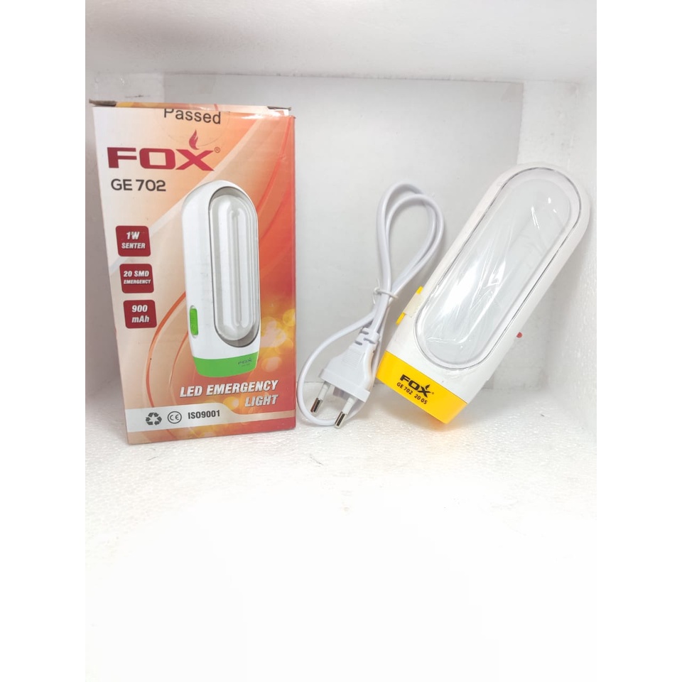 Senter fox GE 702 Emergency Super Terang led emergency panjang besar padam listrik lampu darurat