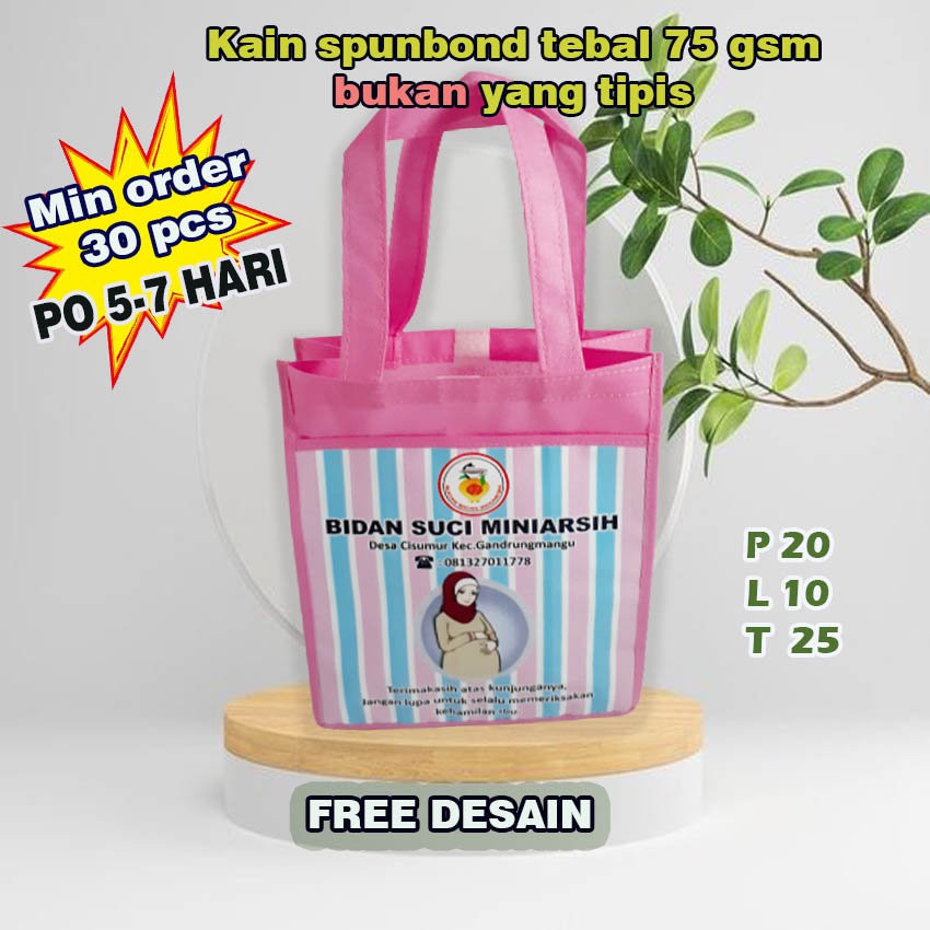 

Tas Partus Persalinan Custom nama Bidan dan Logo
