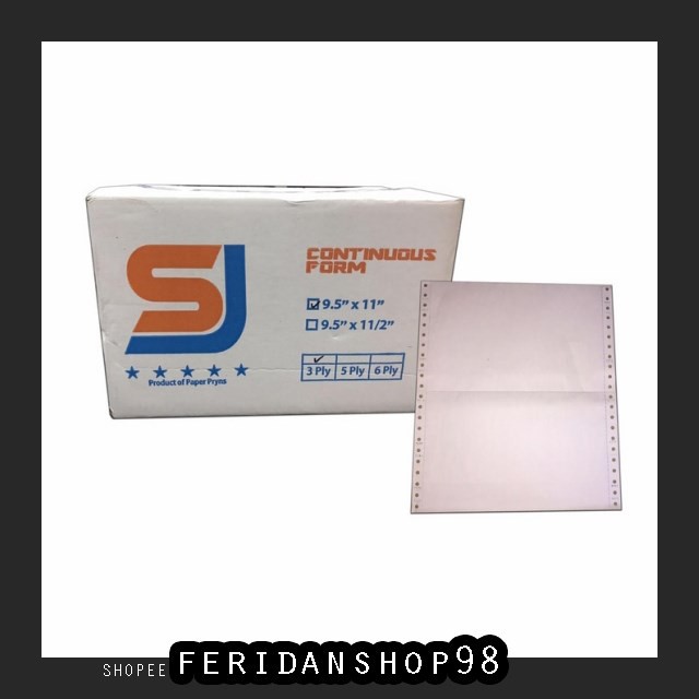 

BT284 KERTAS CONTINUOUS FORM BEST SJ 9.5 X 11 9.5 X 11.2 3 PLY BY FERIDANSHOP98