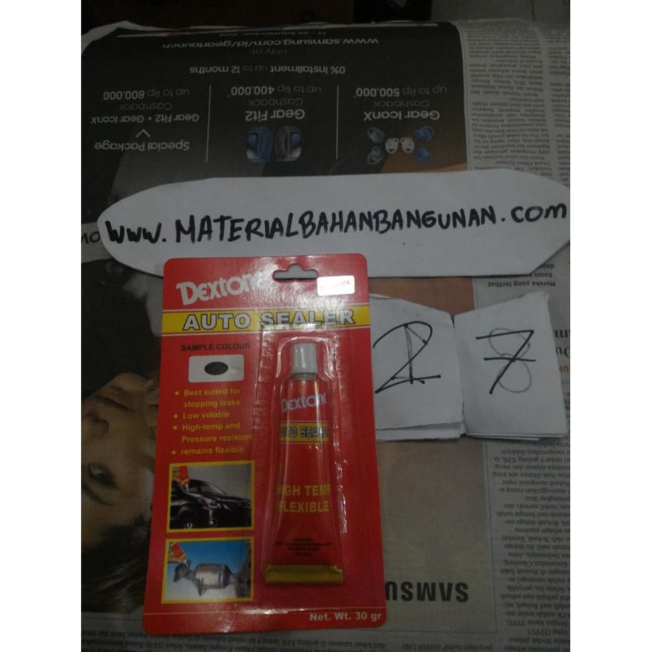 

Lem Kaca Lem Akuarium Dextone Auto Sealer Hitam 30 Gram Lem Silikon