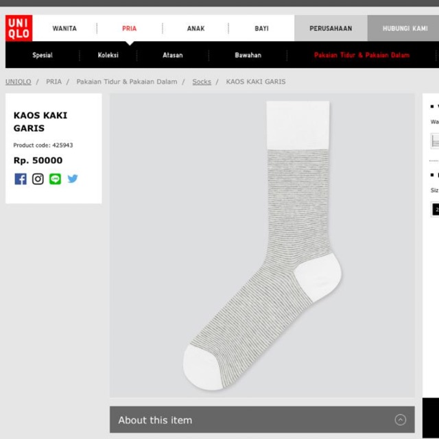 KAOS KAKI UNIQLO