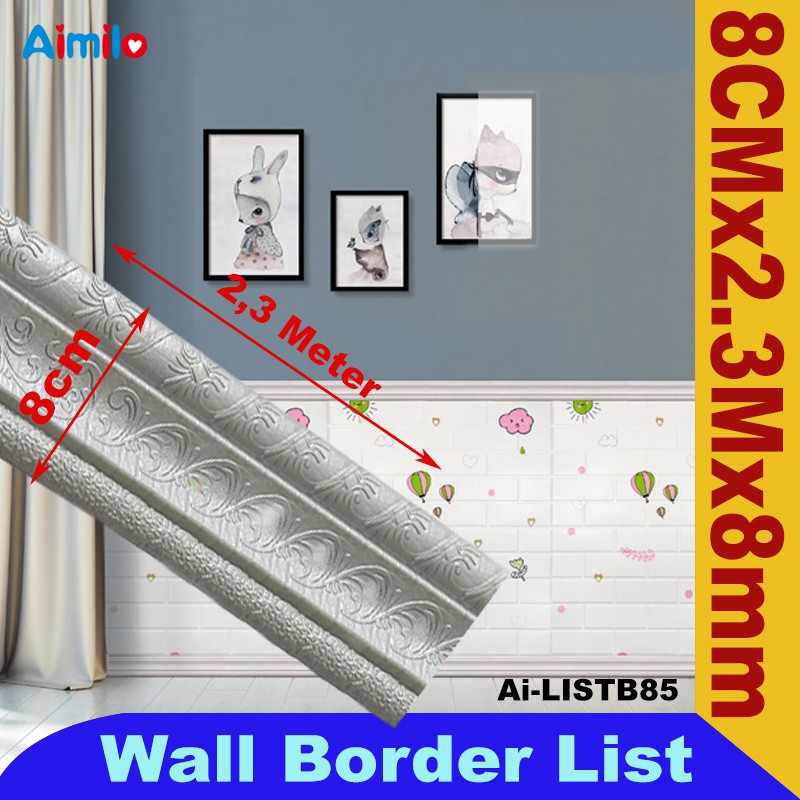 (Aimilo)  List Wallpaper Dinding 3D Wall Foam Border List Stiker 2.3 Meter-Ai-LISTB85