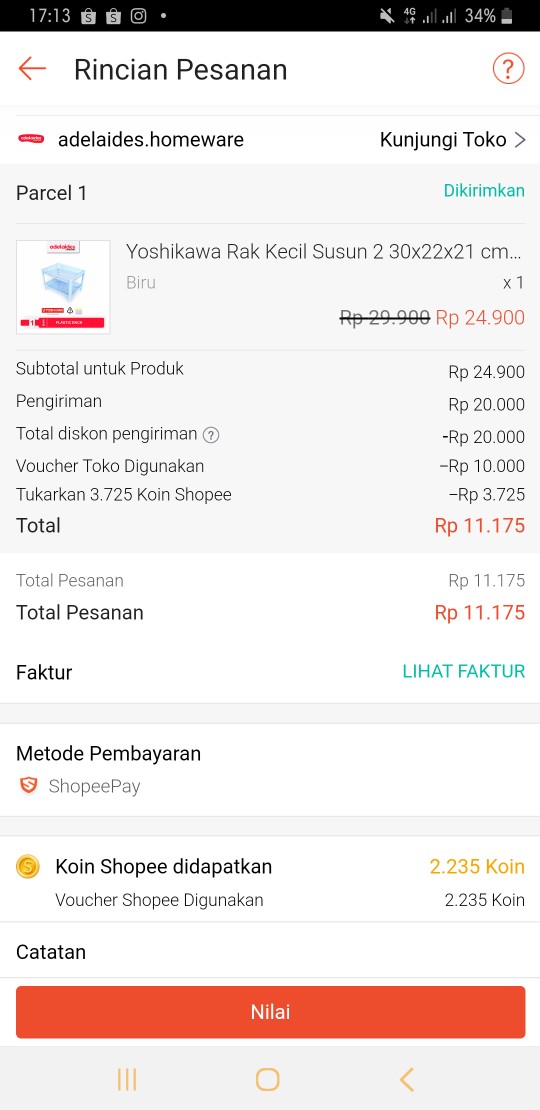 Yoshikawa Rak Kecil Susun 2 30x22x21 Cm R01302