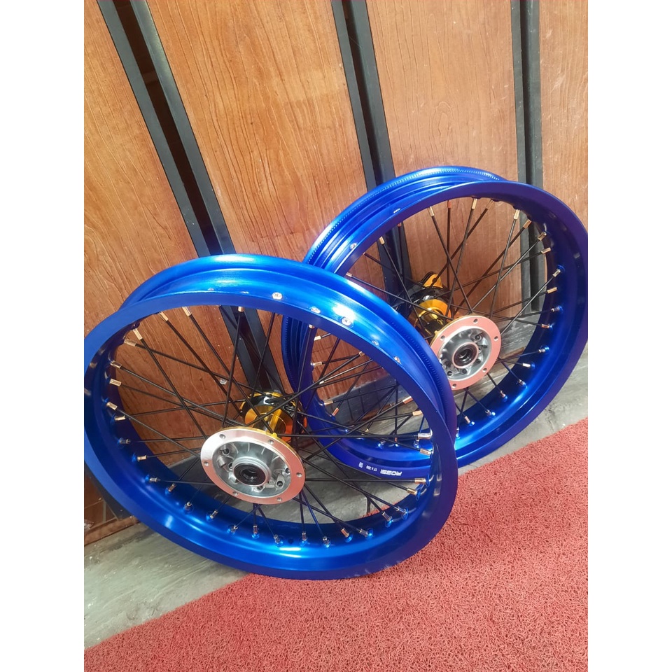 RODA SET WHEELSET VELG SET SUPERMOTO TANPA BAN KAWASAKI KLX 250 300