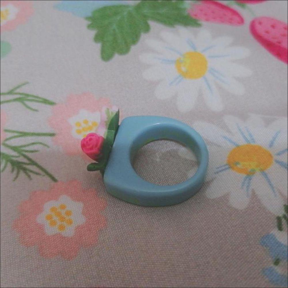 NEEDWAY Cincin Jari Lucu Manis Fashion Match Pesta Perhiasan Akrilik Vintage Gaya Korea Ring