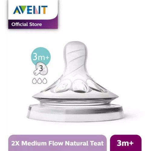 AVENT TEATNAT SLOW FLOW SLOW 3M+ 2PCS SCF653/23 / NIPPLE