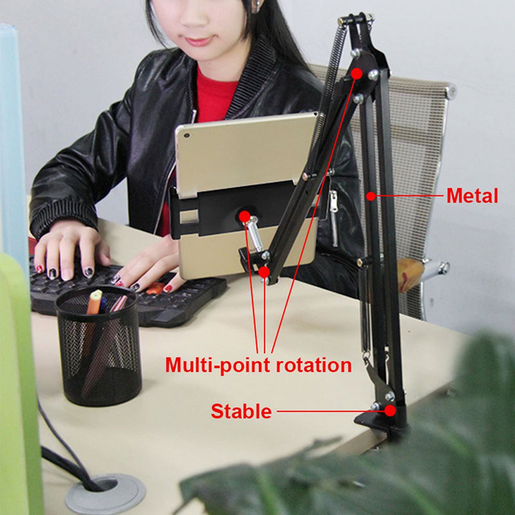 TaffSTUDIO Holder Tablet Model Boom Arm Table Lazypod Stand - D9 - Black - 7RSK59BK