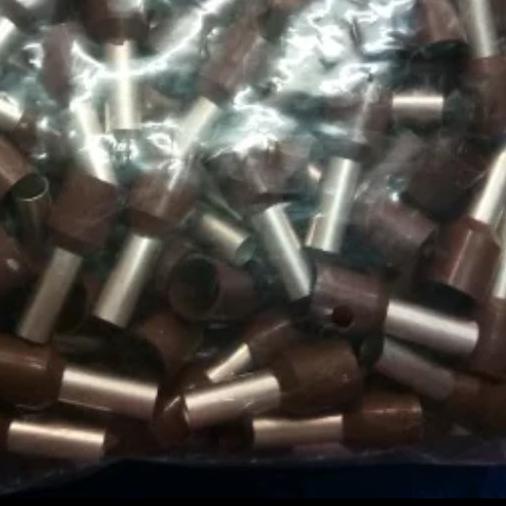 ➱ Skun Kabel Ferrules / Scun Botol Ukuran 10 mm Warna Coklat ♝