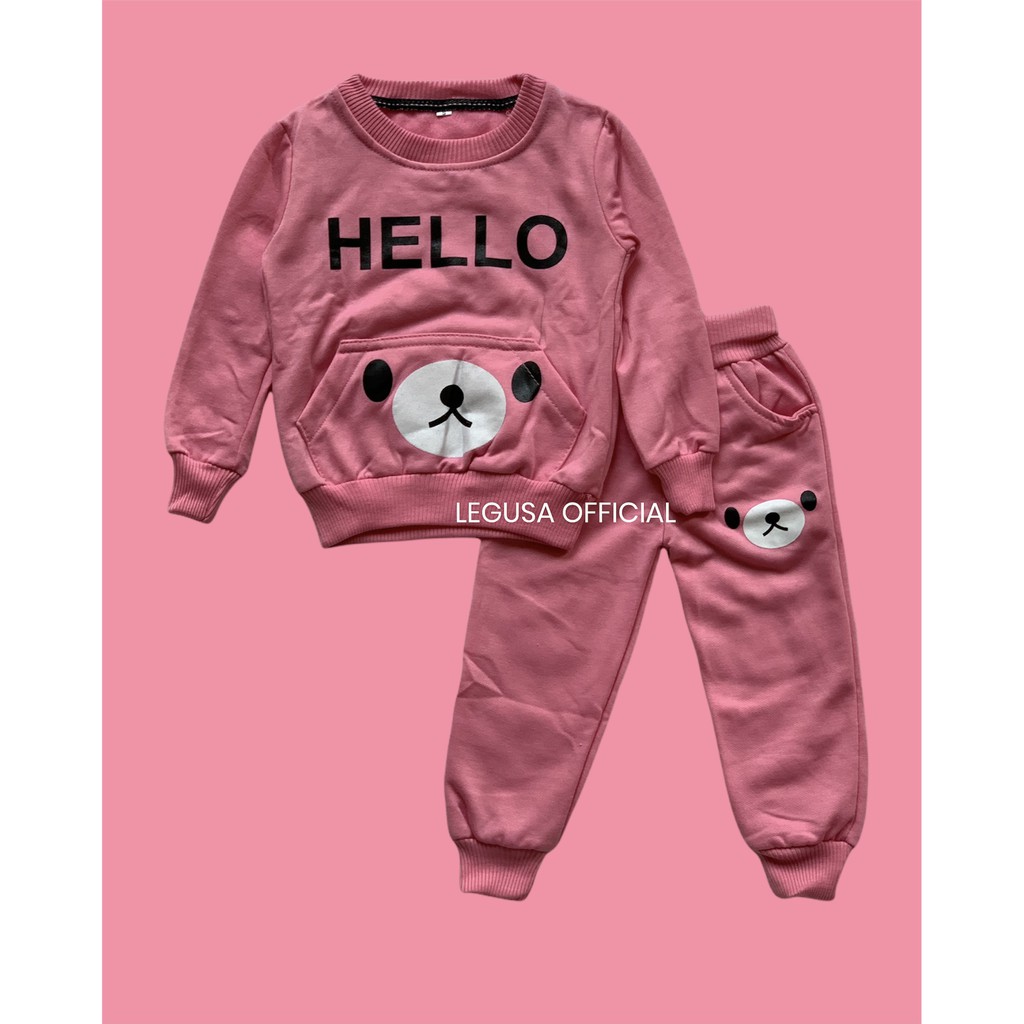 PAKAIAN ANAK STELAN ANAK JOGGER DAN SWEATER HELLO