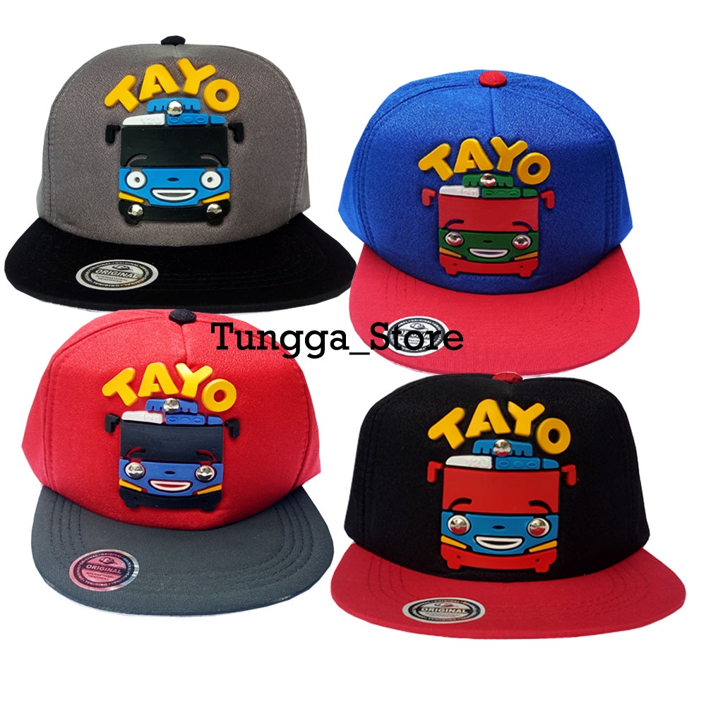 Topi Snapback Hip hop anak laki-laki Motif Kartun Mobil Keren
