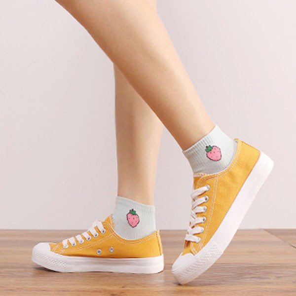 Kaos Kaki Ankle Motif Buah Import Cute / Kaos Kaki Semata Kaki Lucu Unik / TV-112