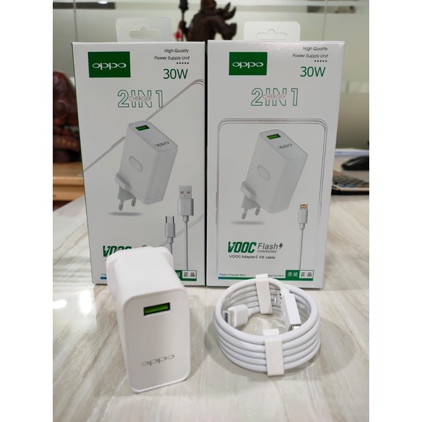 CHARGER VOOC 30W OPPO DAN REALME ORIGINAL TYPE C DAN V8 / MICRO