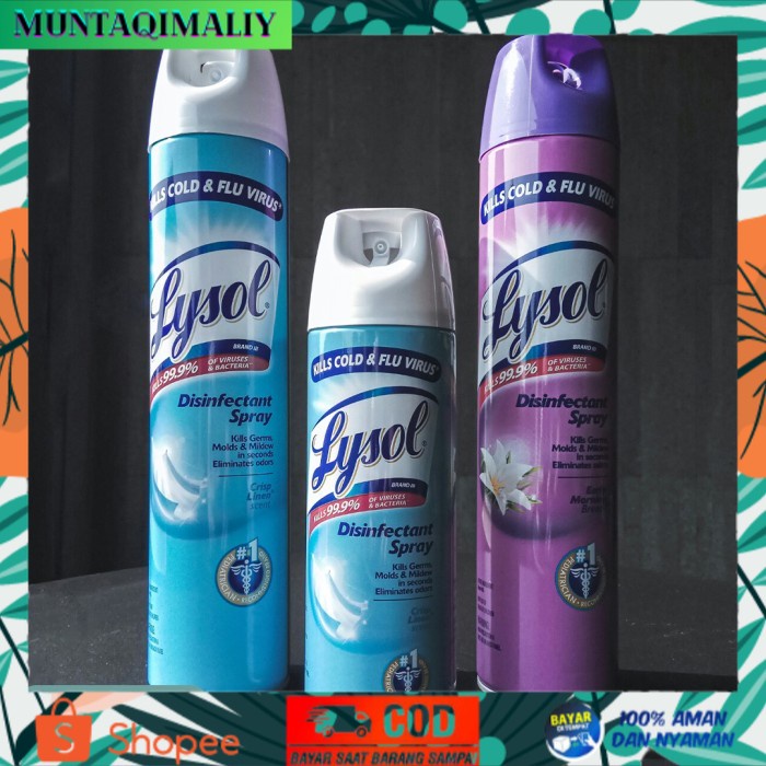 [TERBARU] LYSOL DISINFECTANT SPRAY ( 340 gr & 510 gr , READY STOCK) - UNGU 510 GR