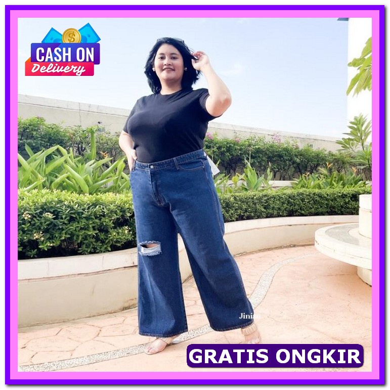 Celana Pajang Jeans//Celana Jeans Wanita//Celana Jeans Wanita//Celana  Jiniso - Jumbo Highwaist Lo