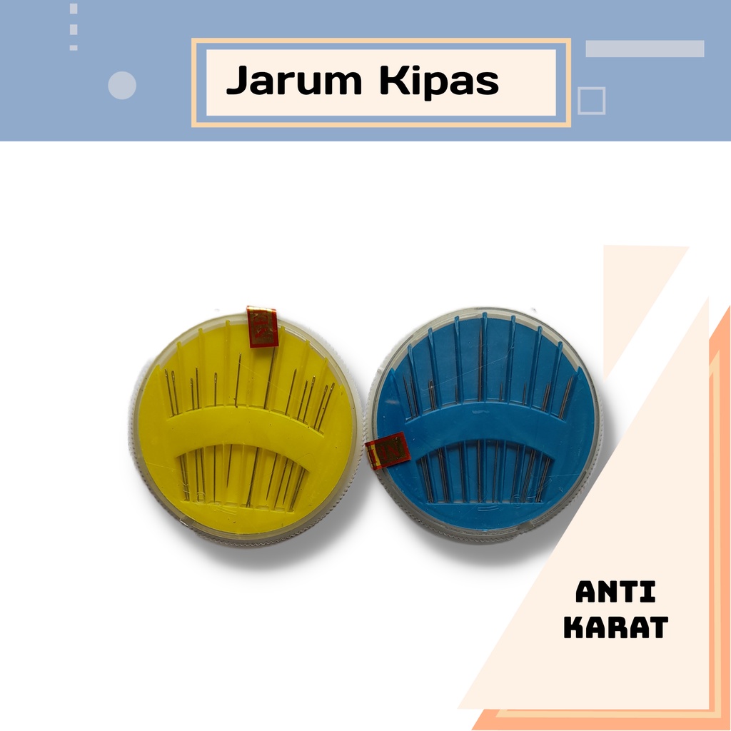 jarum jahit tangan  1 set Wadah Bundar