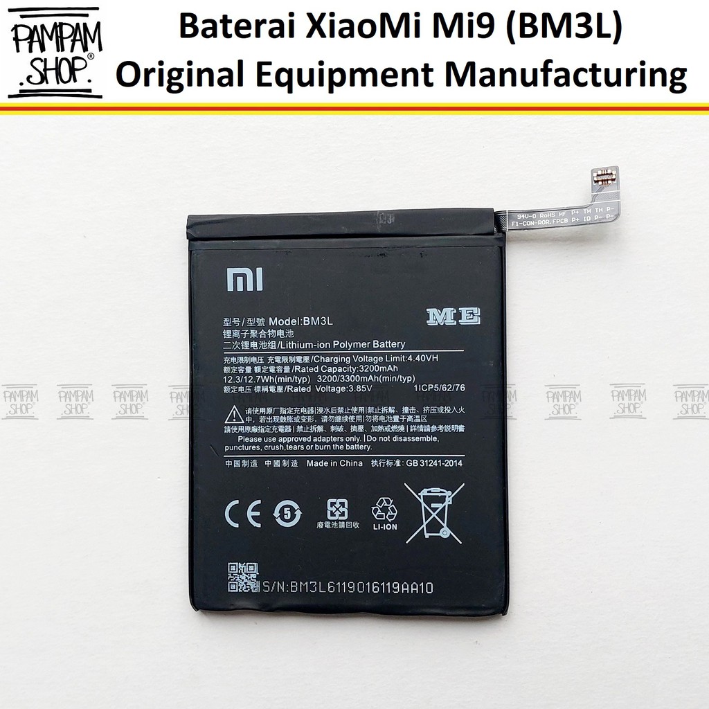 Baterai XiaoMi BM3L Mi9 Original OEM Batre Batrai Battery Xiao Mi BM 3L HP Ori Mi 9