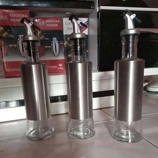 O724 Botol Minyak Botol Kecap Botol Cuka Dengan Pourer Dan Tutup 350ml