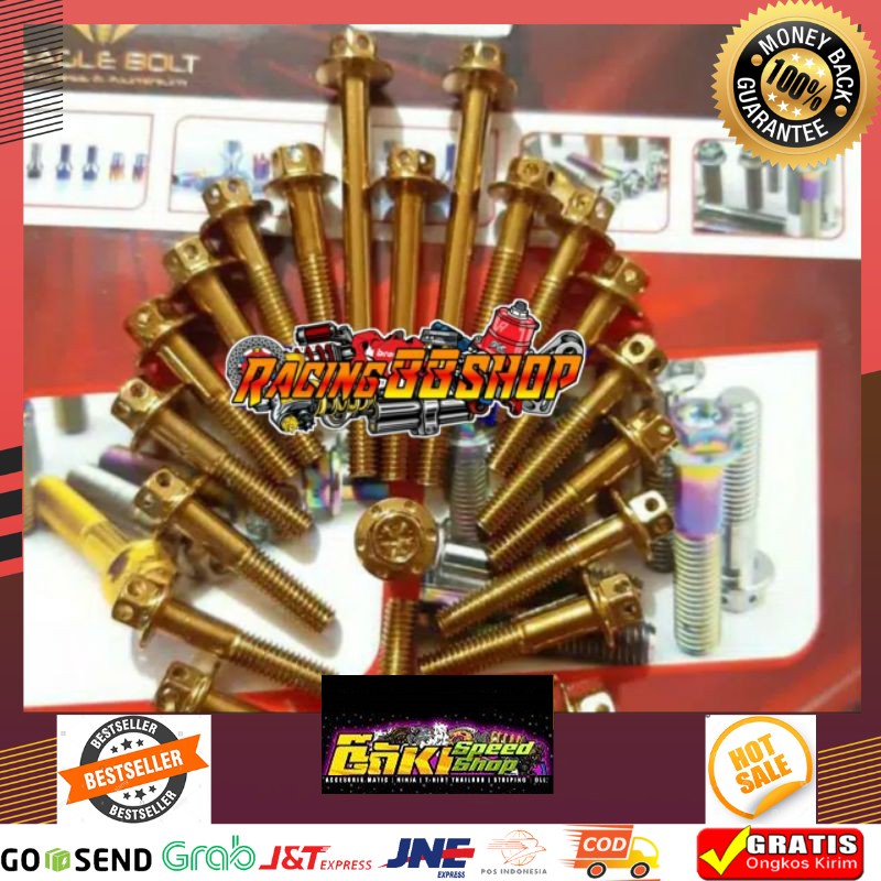 Murah Baut Probolt Blok Mesin Satria Fu Safria F Satria Facelift Fullset Blok Kiri Dankanan 21Pcs/21