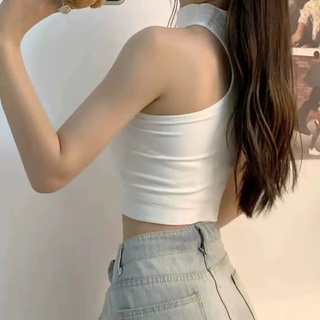 Tanktop Crop Halter Neck wanita/Atasan shoulder Crop korea