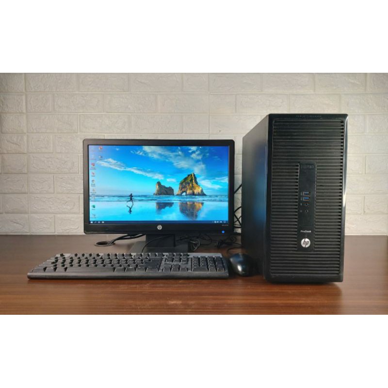 Paketan PC HP Prodesk 490 G2 MT Core i5 Gen 4 Ram 8Gb DDR 3 HDD 500 GB Lcd 20 in Wide  Berkualitas