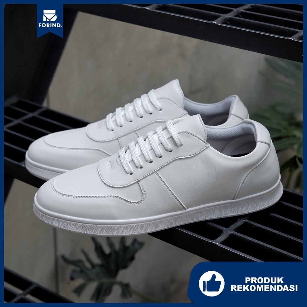 Parker White | Sneakers Sepatu Hitam Casual Kasual Polos Ori Pria Cowok Footwear | Oxwalker FORIND