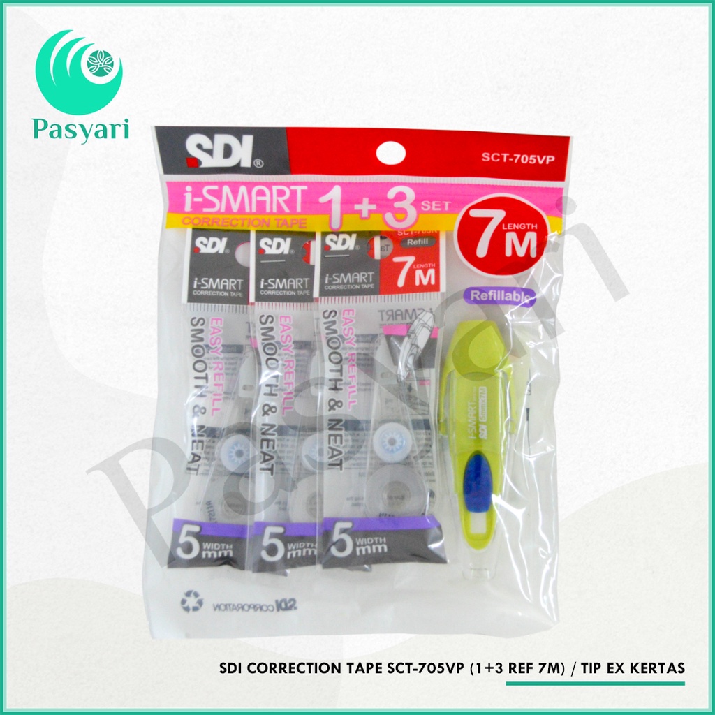 

Sdi Correction Tape Sct-705vp (1+3 Ref 7m) / Tip ex kertas