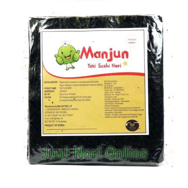 

BISA COD BEST SELLER !! Manjun Yaki Sushi Nori @50s lembaran rumput laut kering HALAL PRODUK