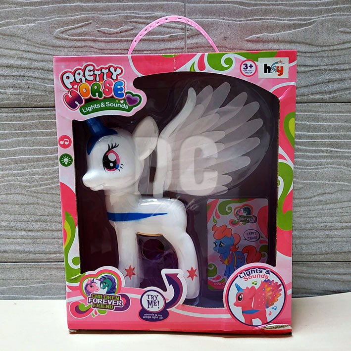 PRETTY HORSE LED BESAR MAINAN BONEKA LITTLE PONY LAMPU NYALA MUSIK