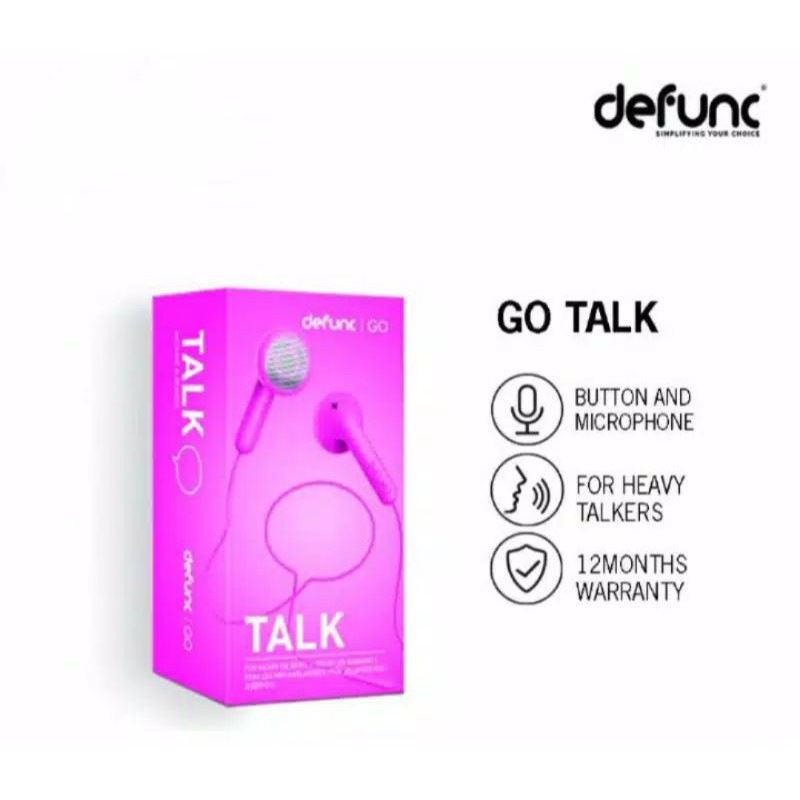 DEFUNC GO Talk Earbud - PINK [ headset earphone ]