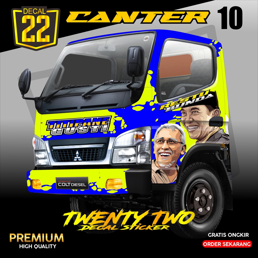 STIKER TRUK CANTER /DECAL STIKER TRUK CANTER /STIKER MOBIL TRUK CANTER FULL KABIN  KODE 10 Rgg