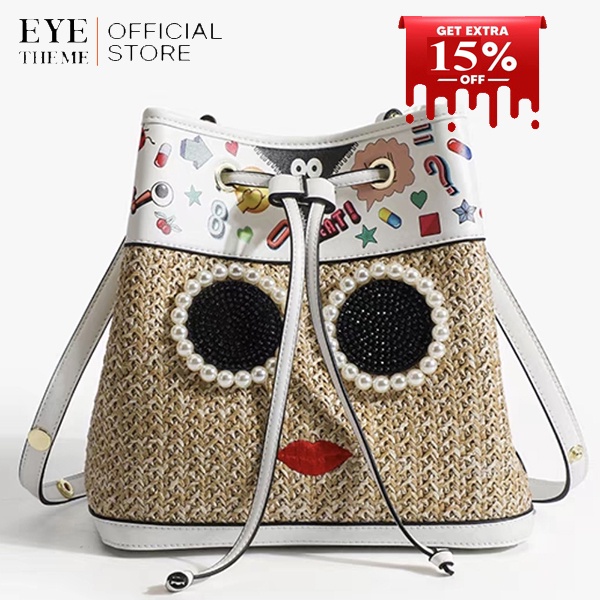 HUER ~ Tas Wanita Kirby Eye Theme Printed Bucket Bag 9454-255