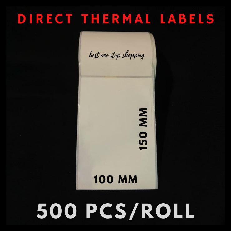 

TERLARIS KERTAS STICKER DIRECT THERMAL LABEL BARCODE 100X150 MM ISI 500PCS/ROLL TERLARIS