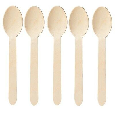 100 pcs sendok kayu sekali pakai  16 cm disposable wooden 