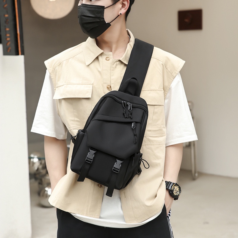 ONLYONE12 Tas Selempang Pria Import / Sling Back Pack Waist Bag / Tas Pria Waterproof / Tas Pria Kerja Serbaguna / Tas Pria Muat Banyak Barang / Sling Backpack Traveling / Tas Pria Dengan Port Usb Tas Galaxy