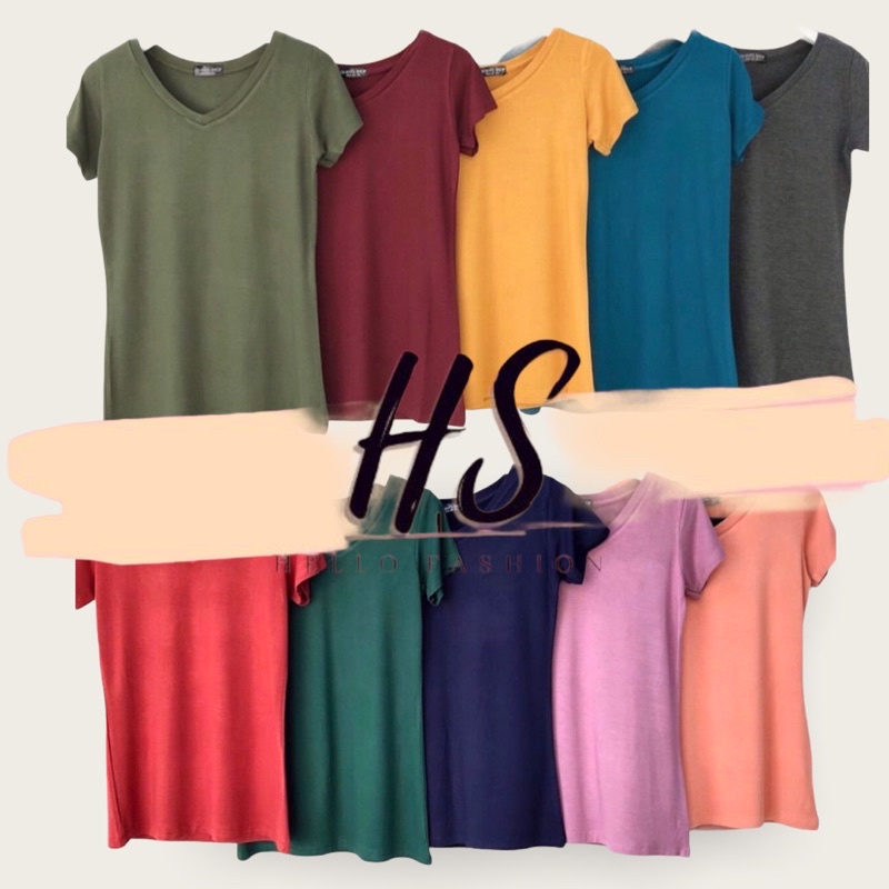 KAOS V-NECK SIZE L/KAOS OBLONG WANITA VNECK/KAOS POLOS WANITA VBASIC/REALPICT