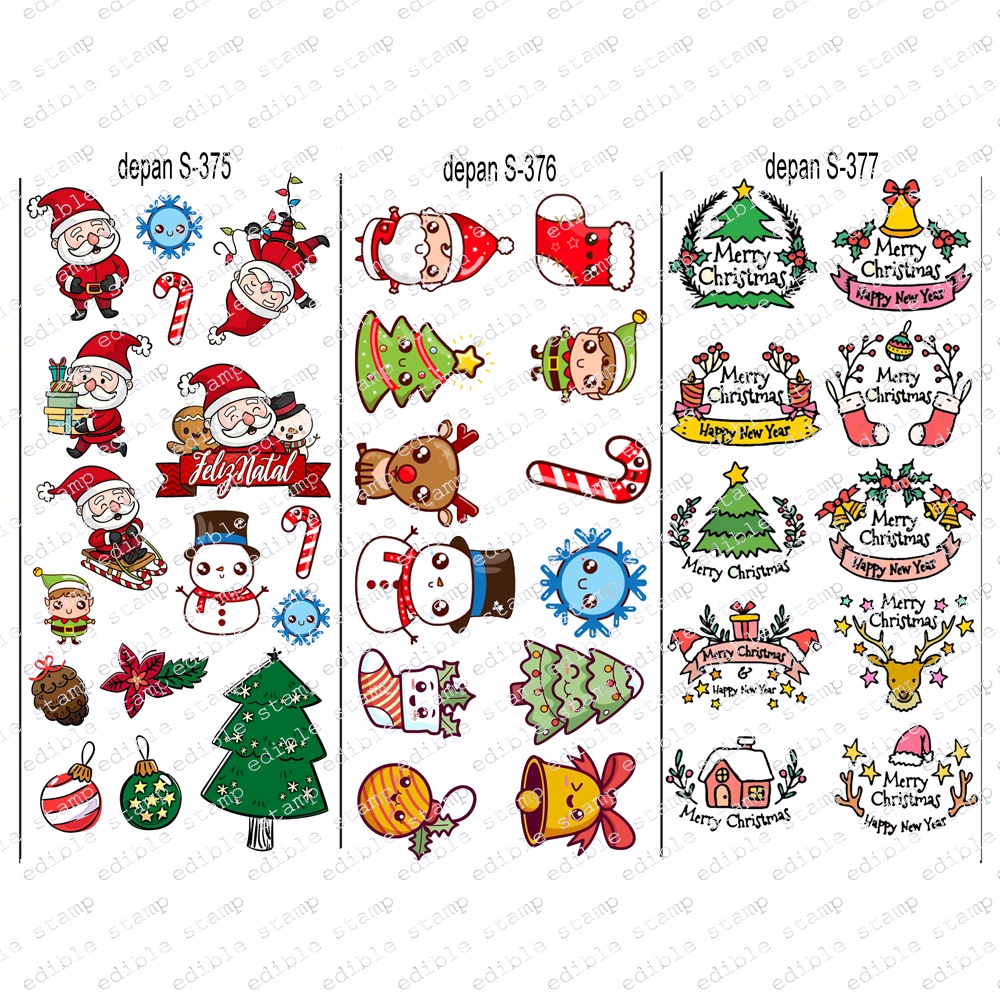 

Edible Stamp Stiker Makanan Edible Stiker Edible Image Edible Print Stiker Natal2