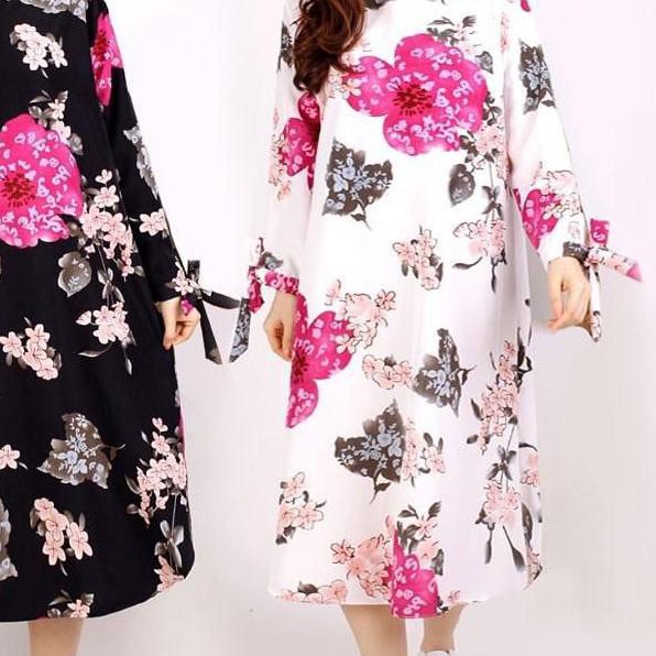 ♣ Baju DRESS JUMBO BIG SIZE Dress pesta flower Wanita Gemuk ibu Hamil BUMIL BIGSIZE XXL XXXL cantik