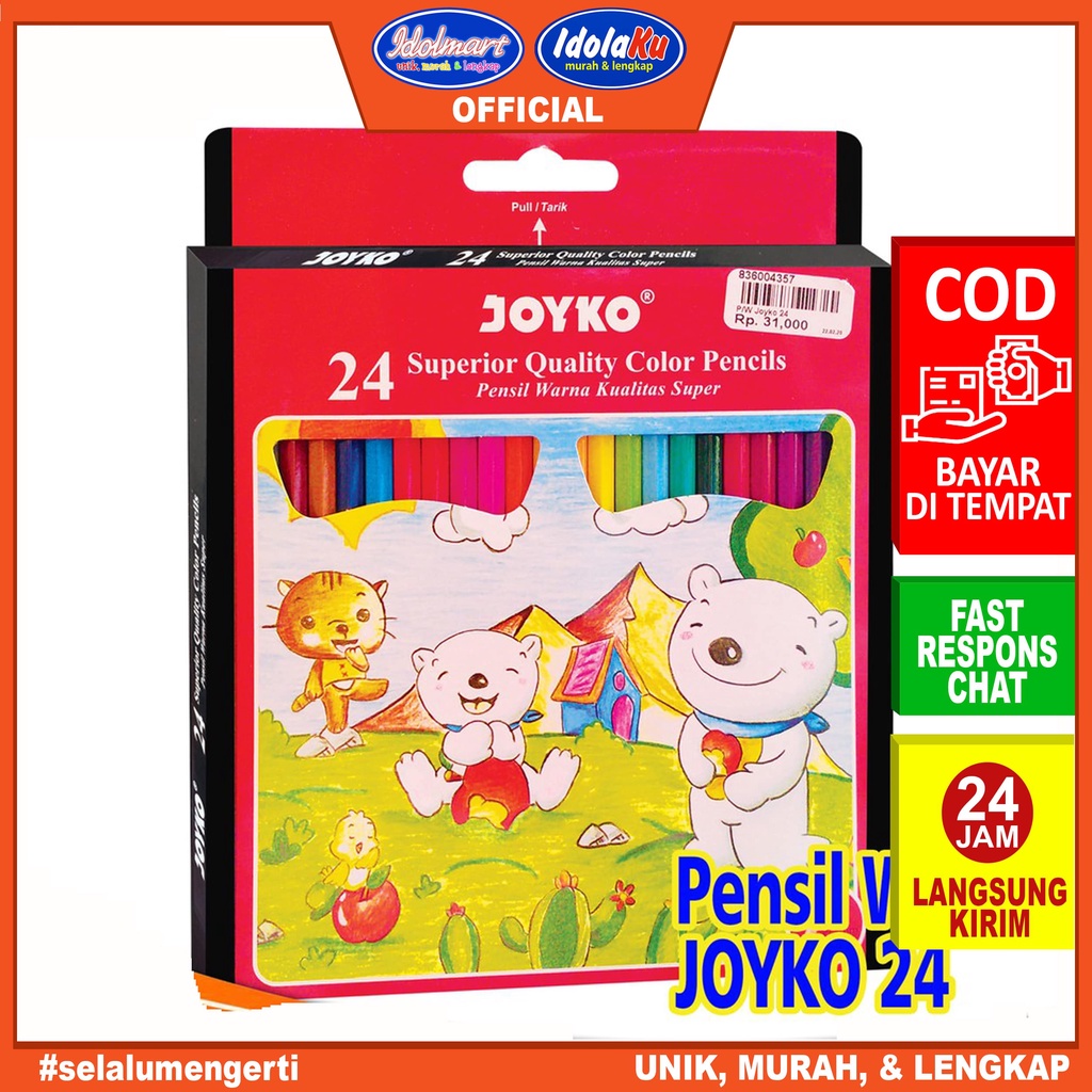 

IDOLMART Pensil Warna Joyko 24 Warna