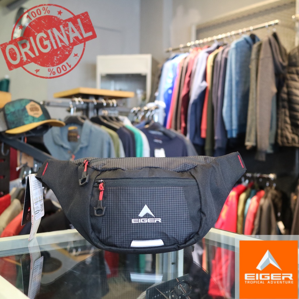 EIGER1989 WAISTBAG GRADIENT L - BLACK/RED 5413 ORIGINAL