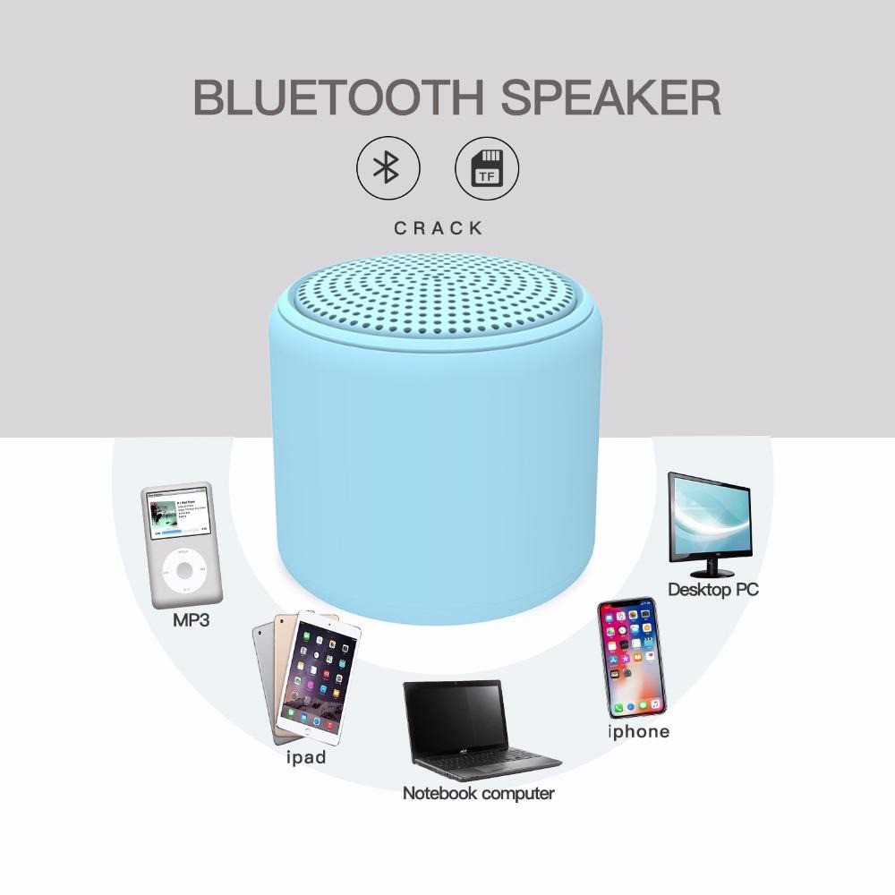 Speaker Bluetooth 5.0 Mini InPods TWS Macaron LittleFun LED Light with Lanyar Compatible For Android