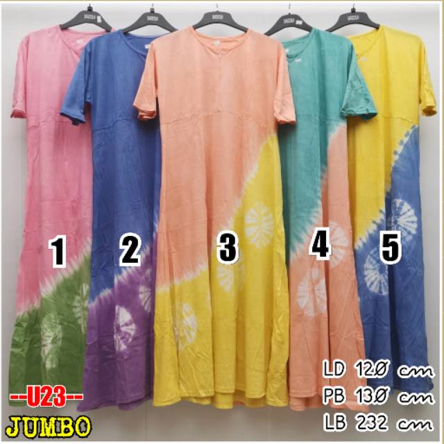 Daster Payung JUMBO Klok Bahan Kaos Longdress CP U23 Busui Resleting Depan Termurah Terlaris