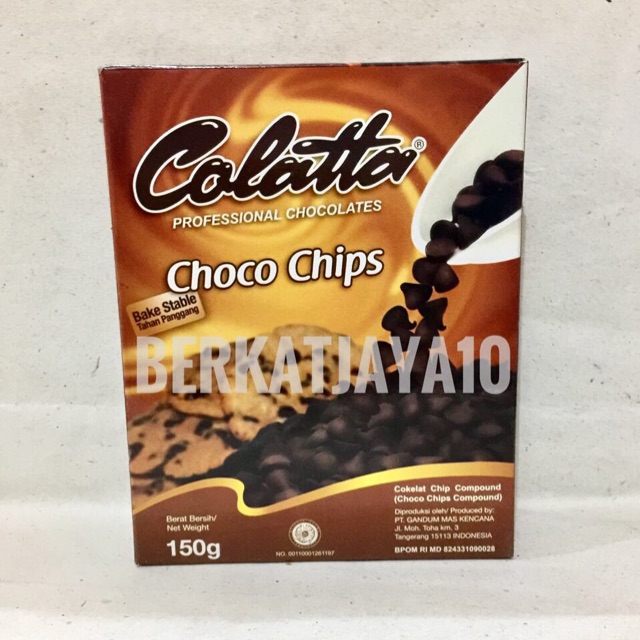 COLATTA CHOCO CHIPS Compound Coklat Tahan Panggang 150 Gram Halal