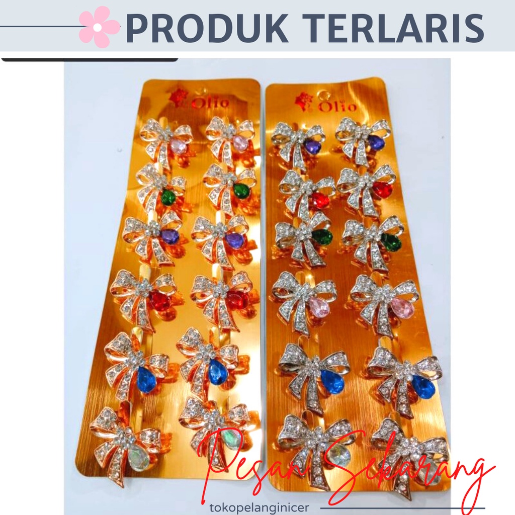 BROS MINI/BROS DAGU/PIN HIJAB/BROSs HIJAB/Bros Dagu Hijab Mini Motif pita Cantik