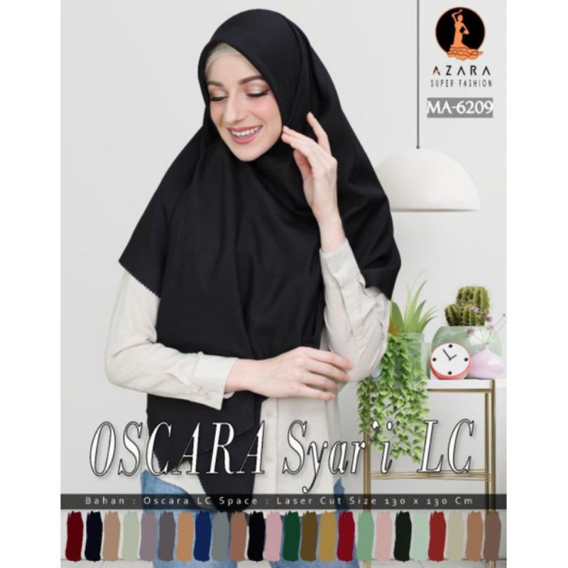 HIJAB SEGI EMPAT SYAR'I OSCARA LC JUMBO 130X130 ORI BY AZARA